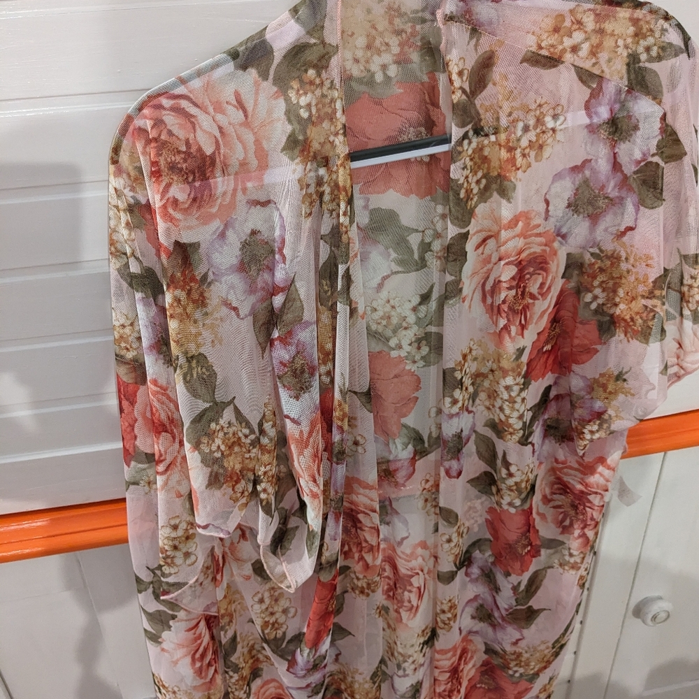 Try this pink floral cover up